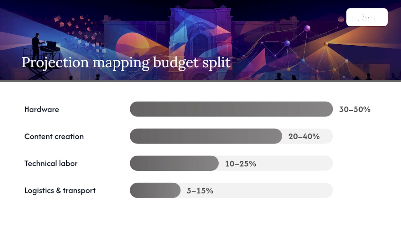 Diagram of projection mapping budget line item percentages