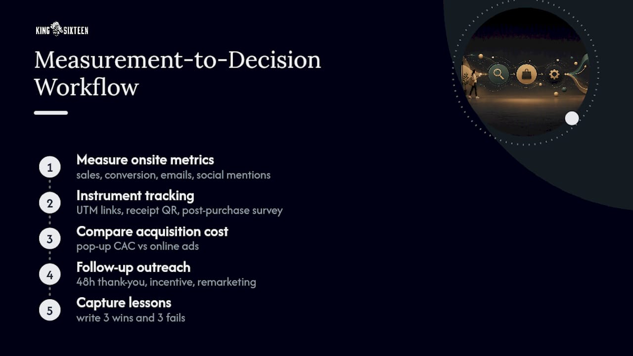 Pop-up event measurement workflow