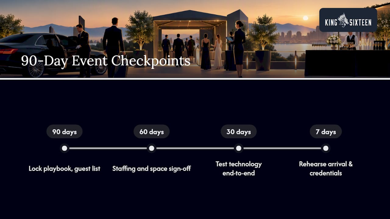 VIP hospitality planning checkpoint timeline