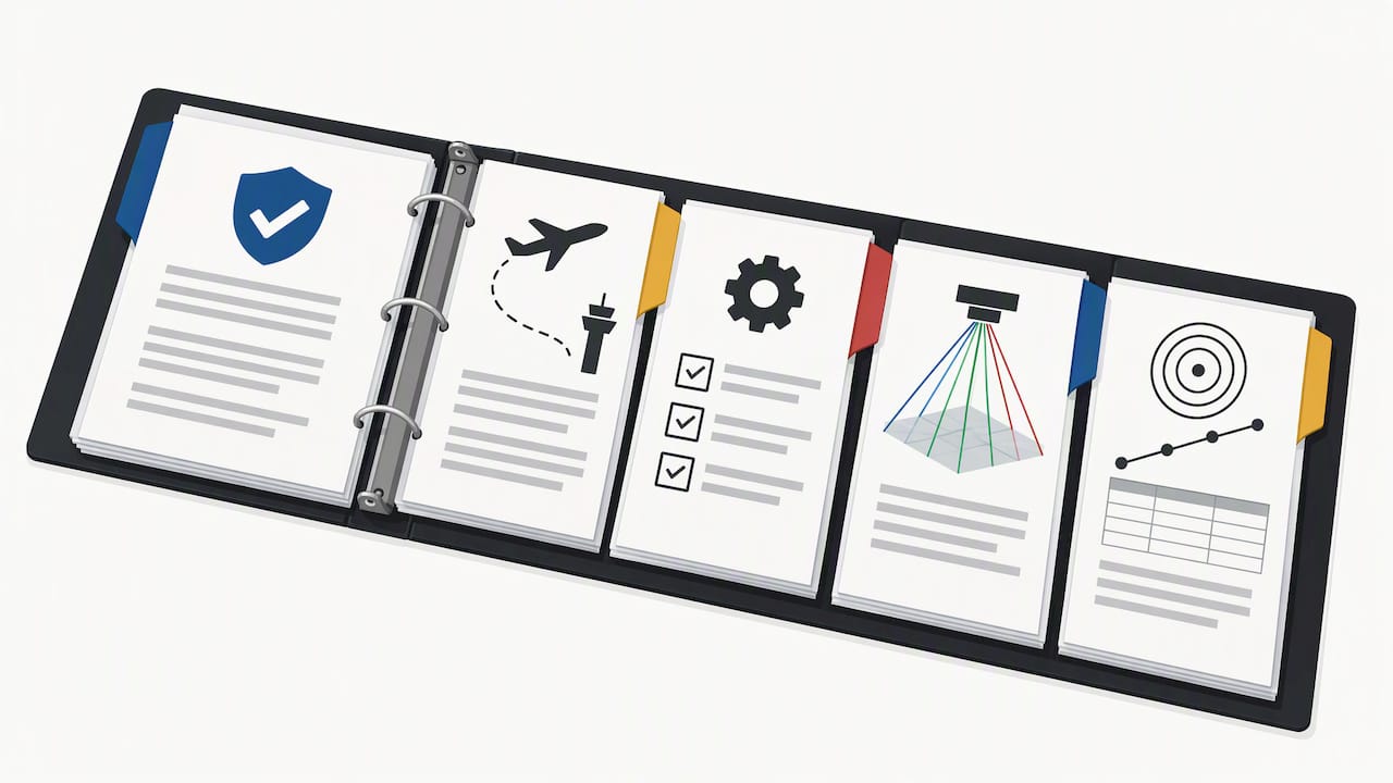 Open binder with laser safety records
