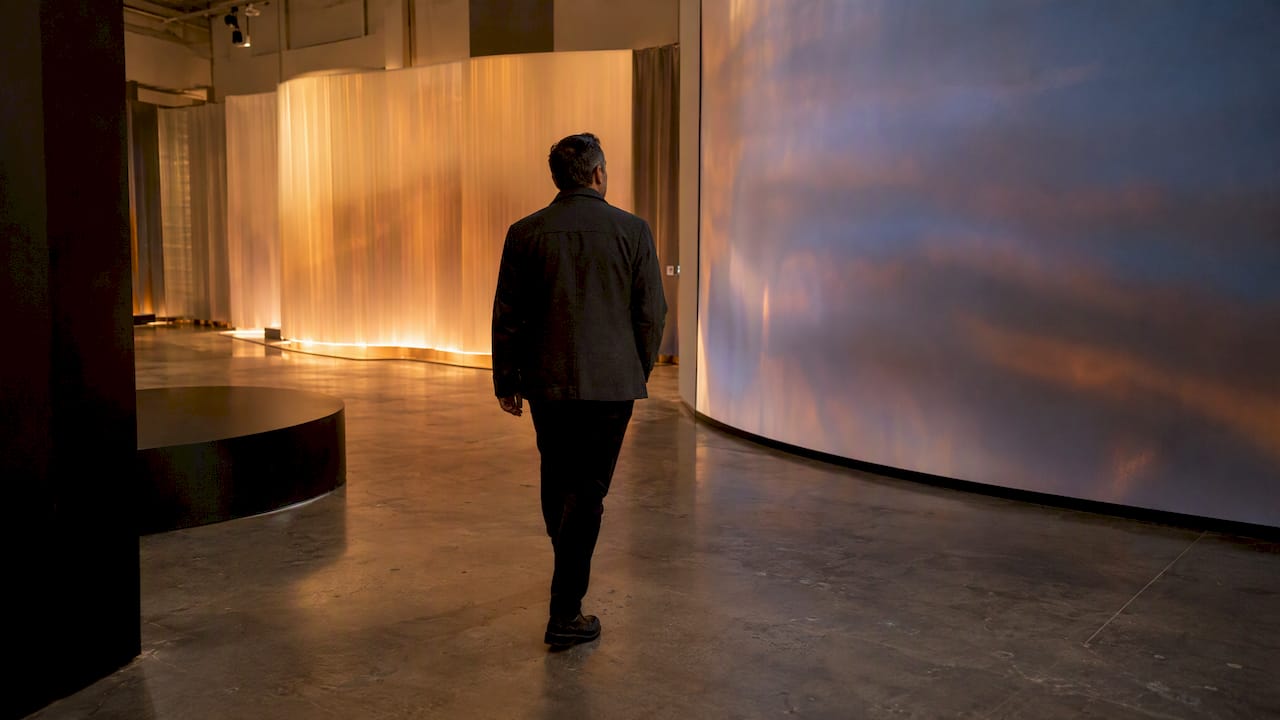 Guest inside an immersive pop-up room