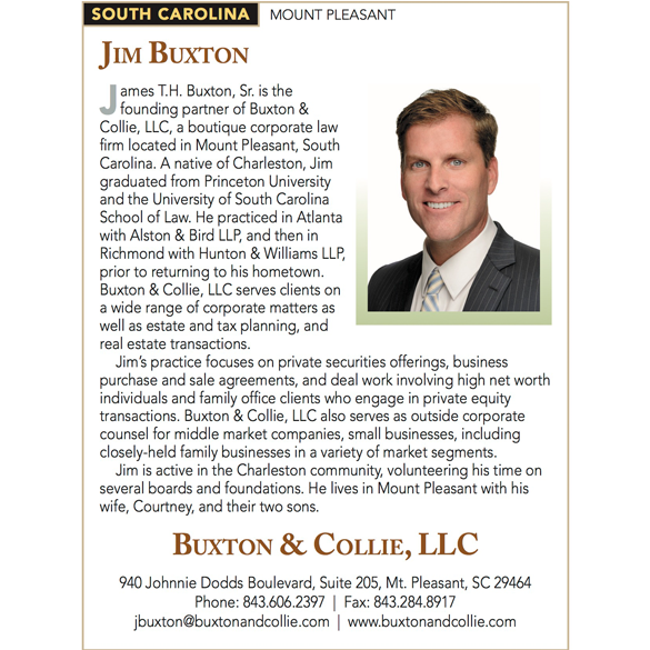 Jim Buxton Named to Charleston Legal Elite and Elite Lawyers of The South