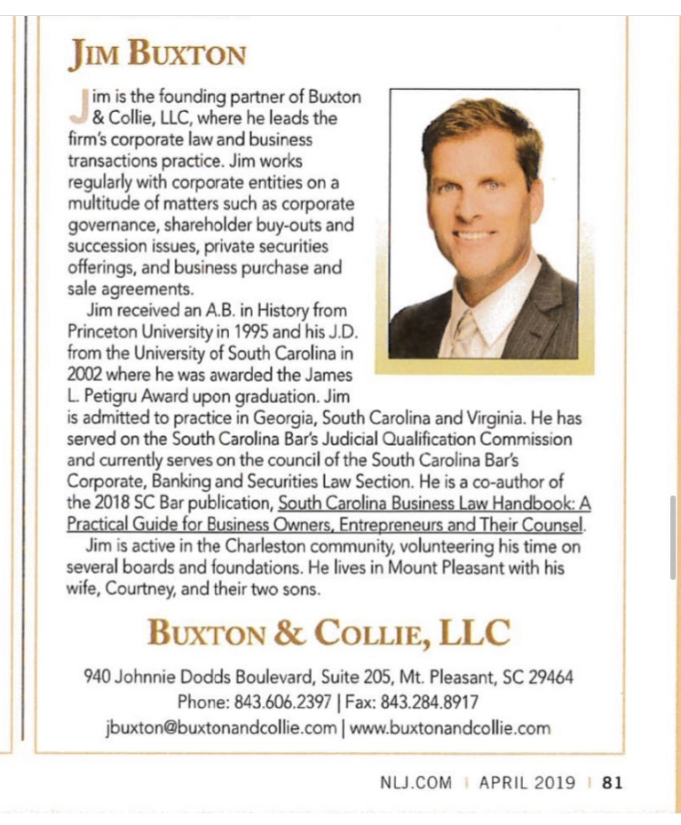 Jim Buxton Recognized by The American Lawyer and The National Law Journal
