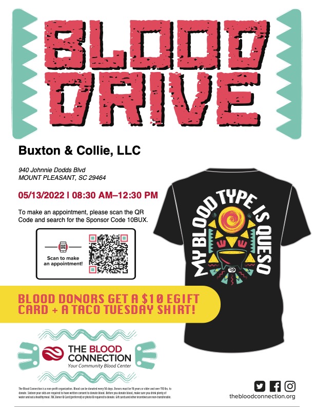 Spring Blood Drive at Buxton & Collie, LLC