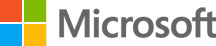 Microsoft logo with four colored squares in blue, green, orange, and yellow next to the word Microsoft.