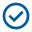 Red checkmark inside a black square box on a white background.