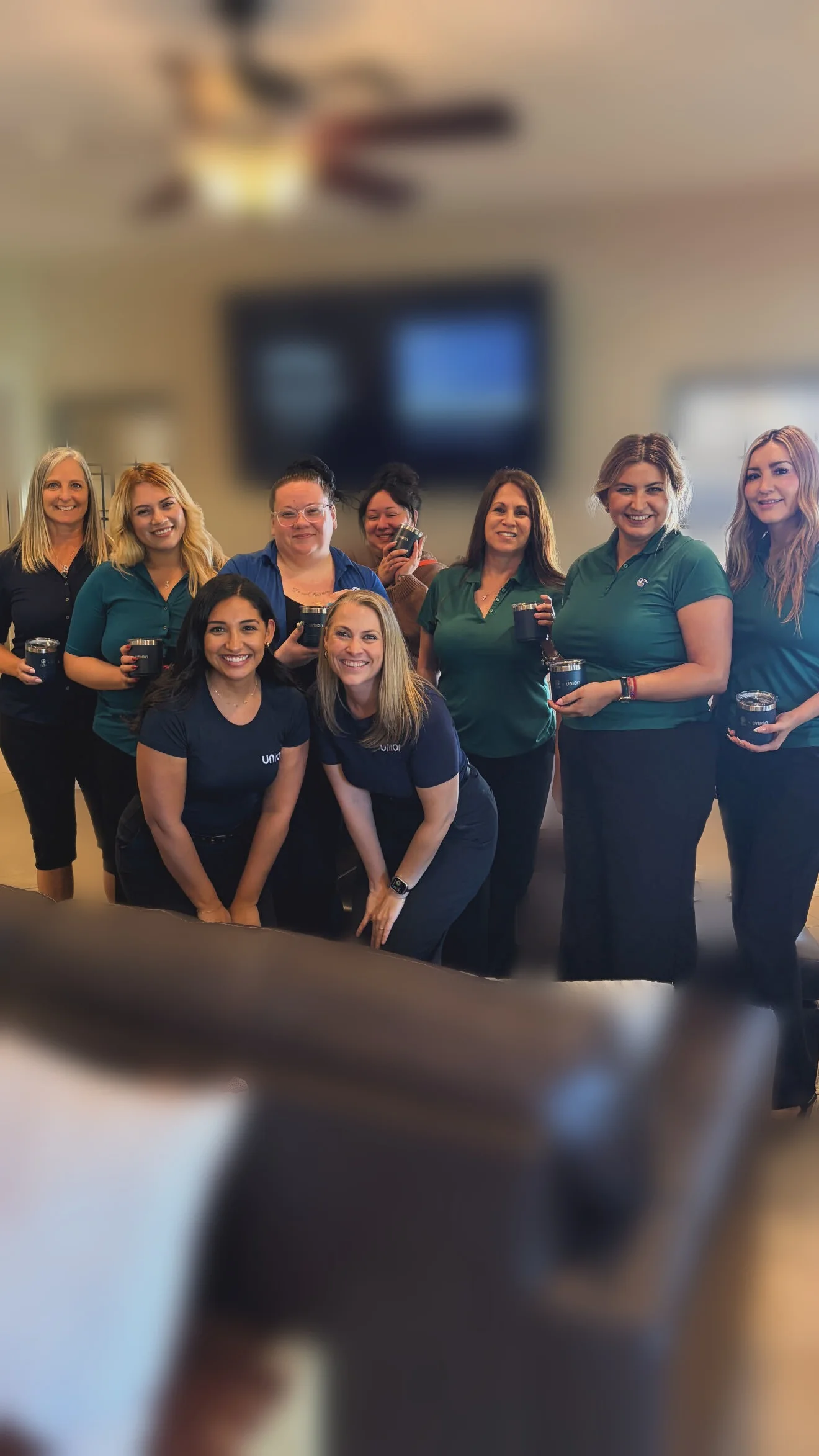 Union Customer Success team members with a customer's onsite leasing team on kickoff day