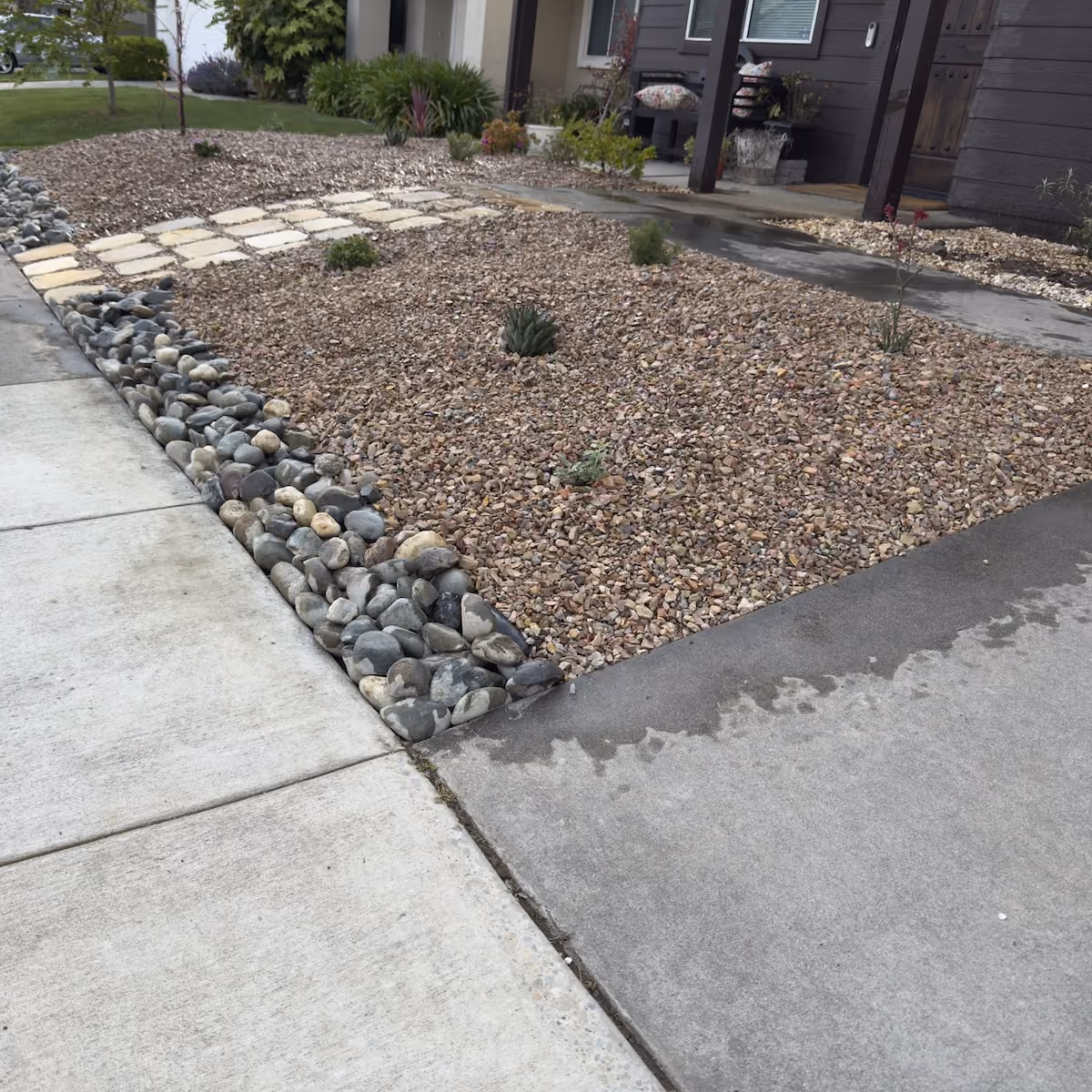 Clean and professionally maintained residential landscape in Sacramento, California