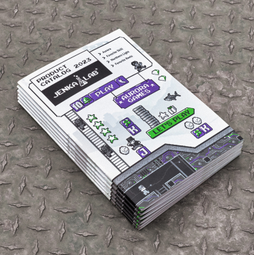 Jenka Lab brand application — IT identity applied to collateral