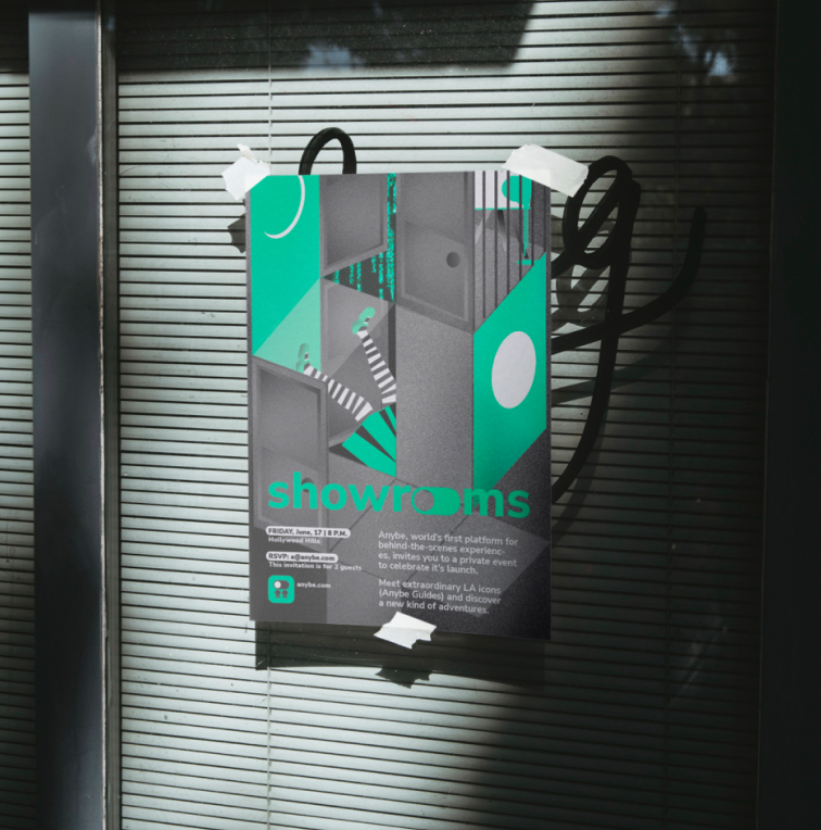 Anybe launch event identity — Los Angeles brand experience design