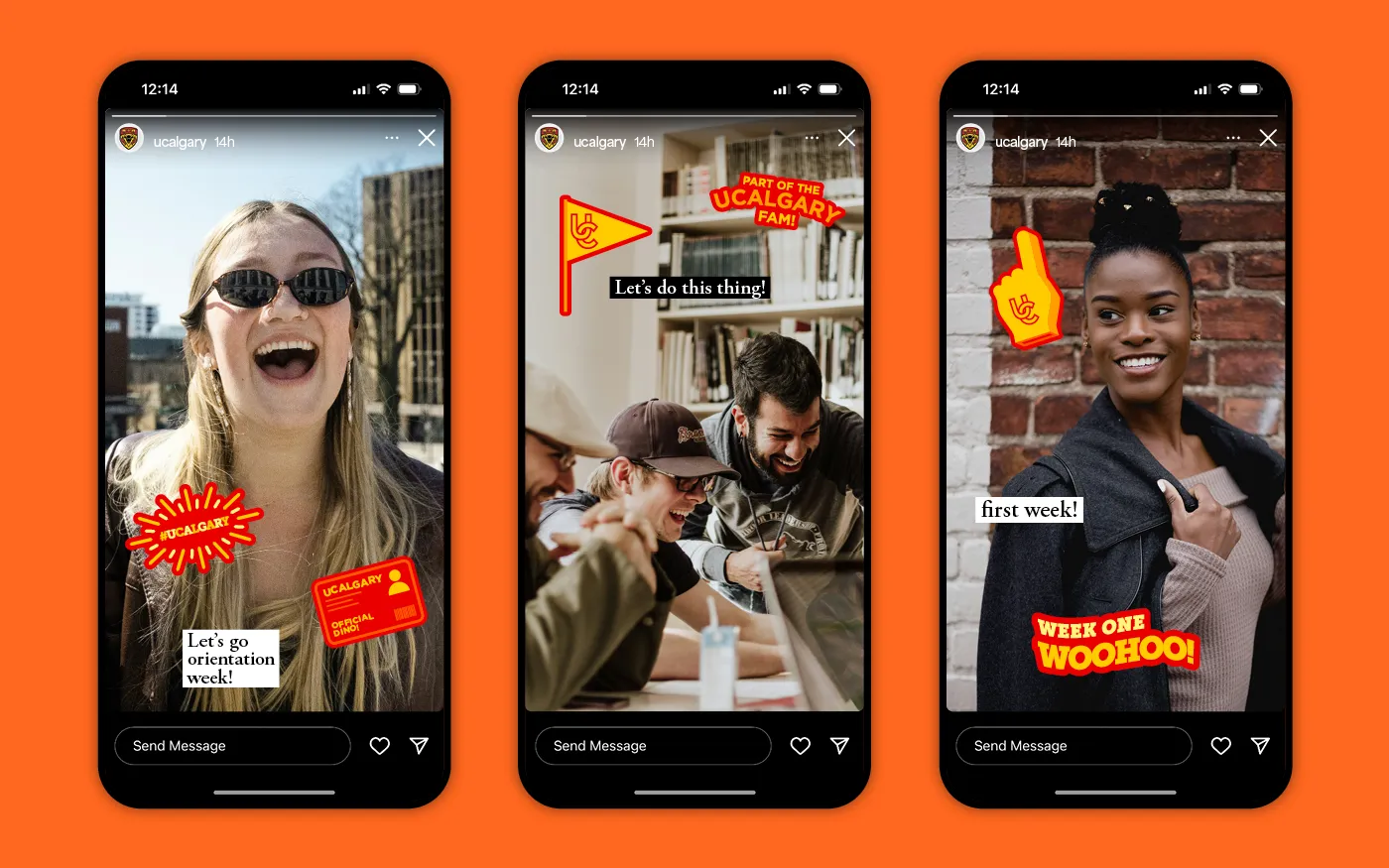 University of Calgary — animated Instagram sticker set for student orientation
