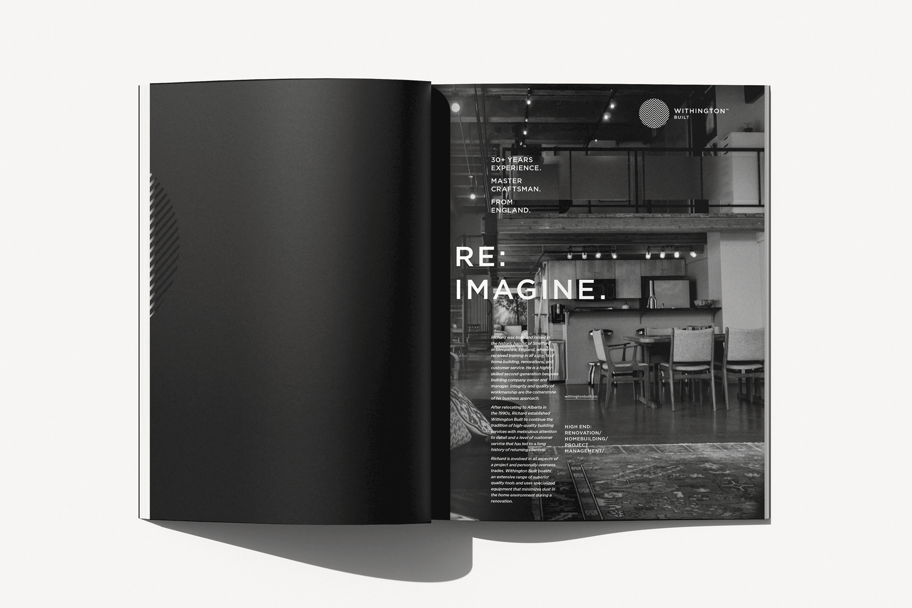 Withington Built — animated website interface design