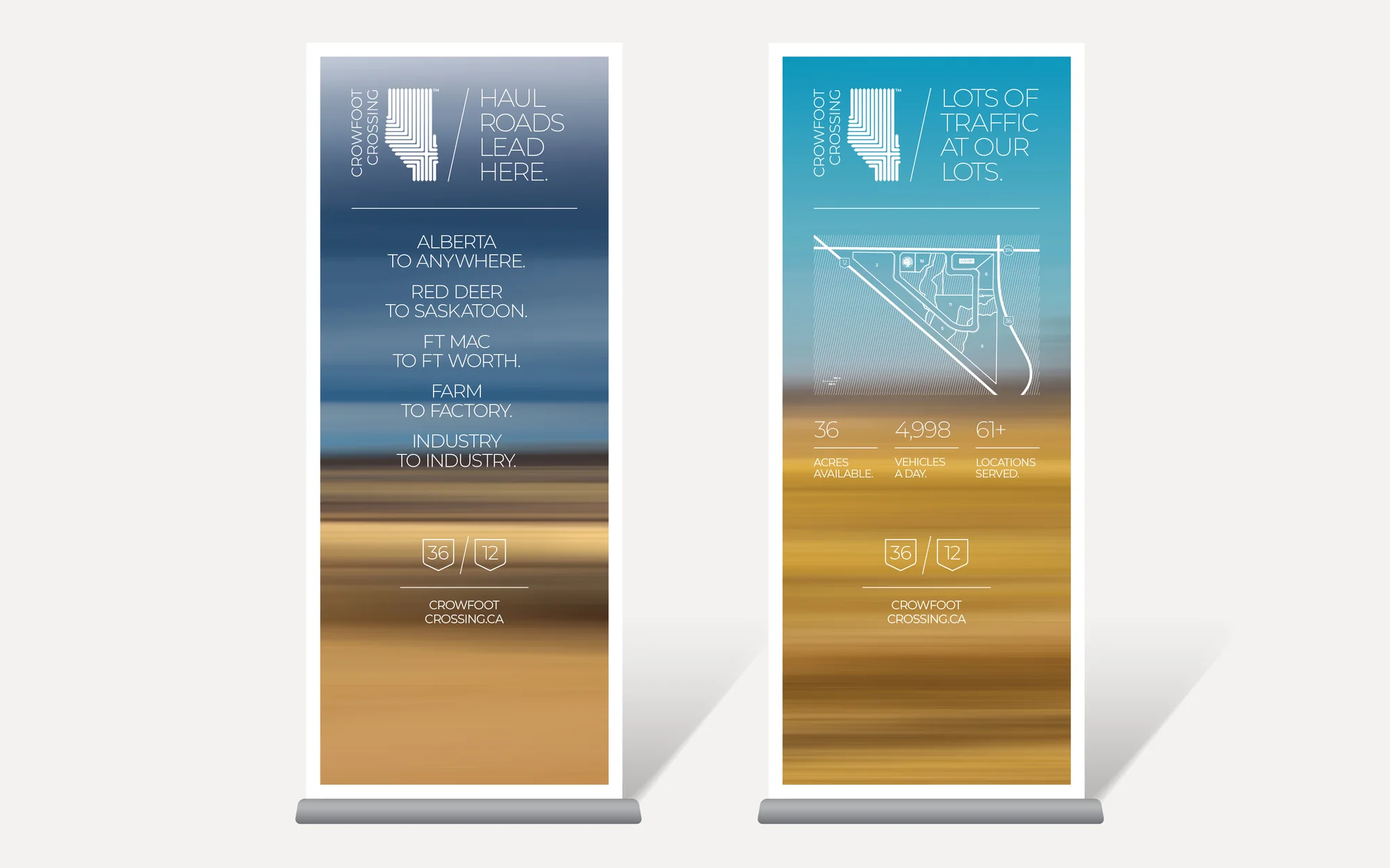 County of Paintearth, AB — Crowfoot Crossing brochure detail with traffic data