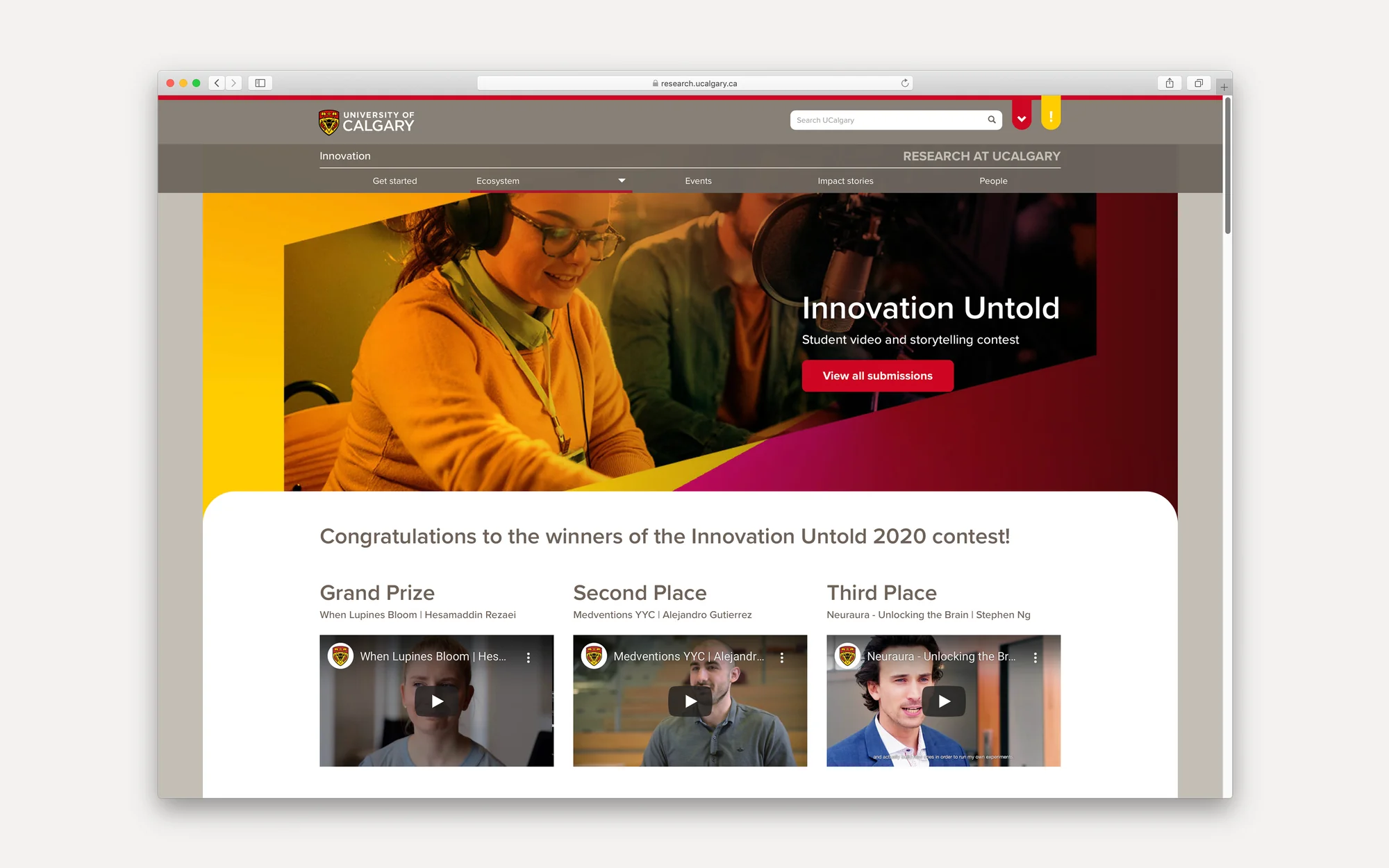 University of Calgary — Innovation Untold social media graphic
