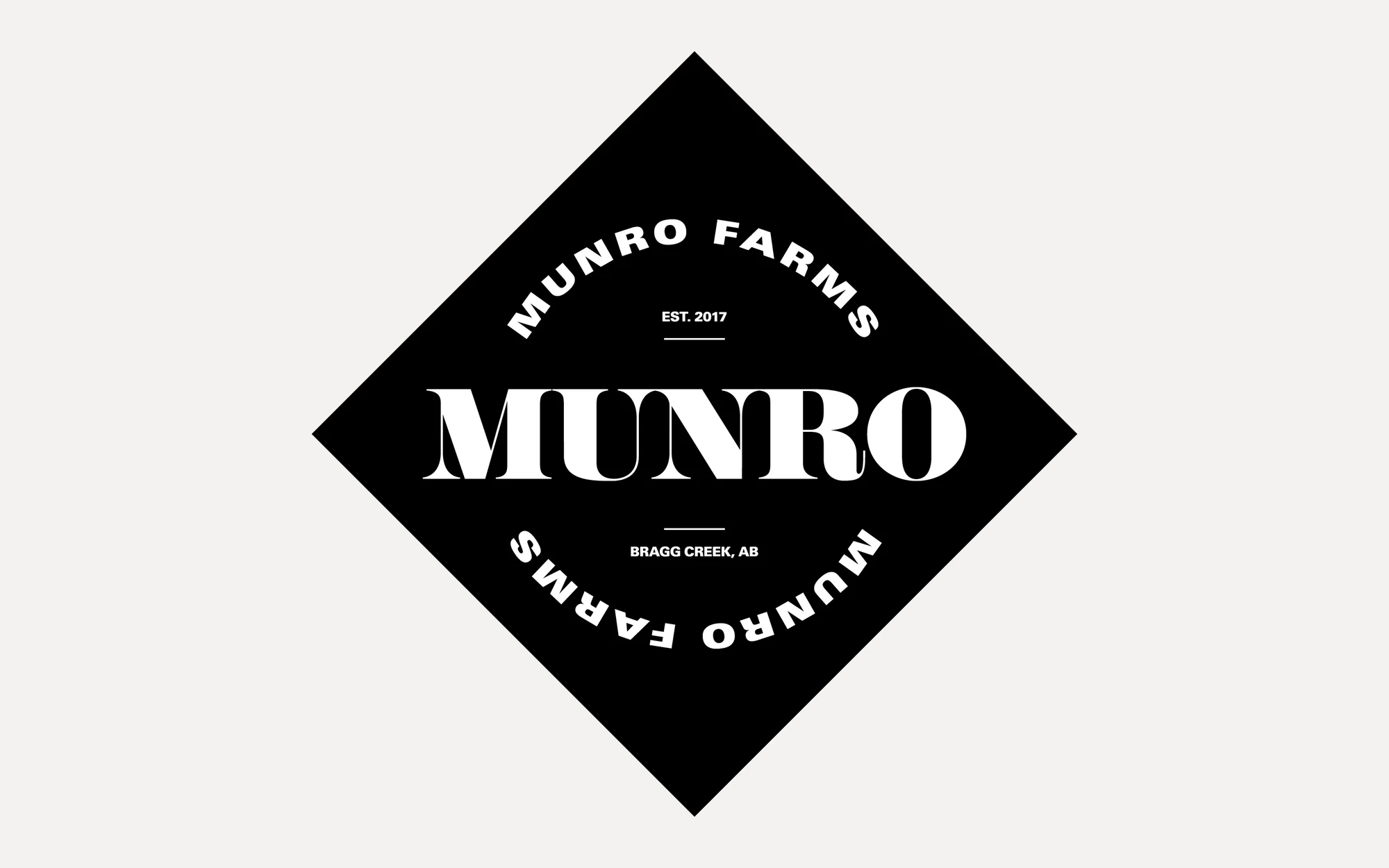 Munro Farms — diamond brand mark on packaging