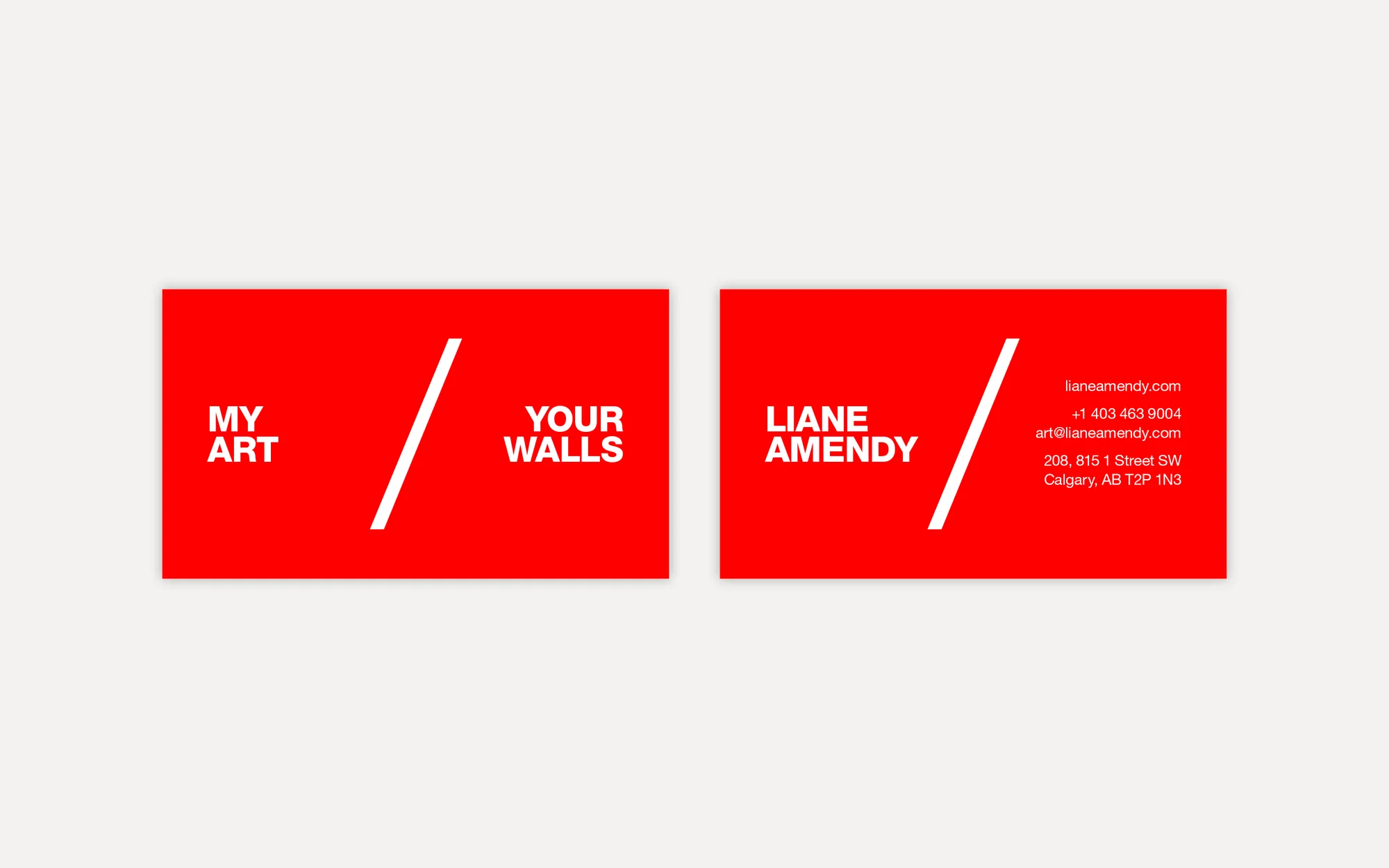 Liane Amendy — brand identity applied to business cards