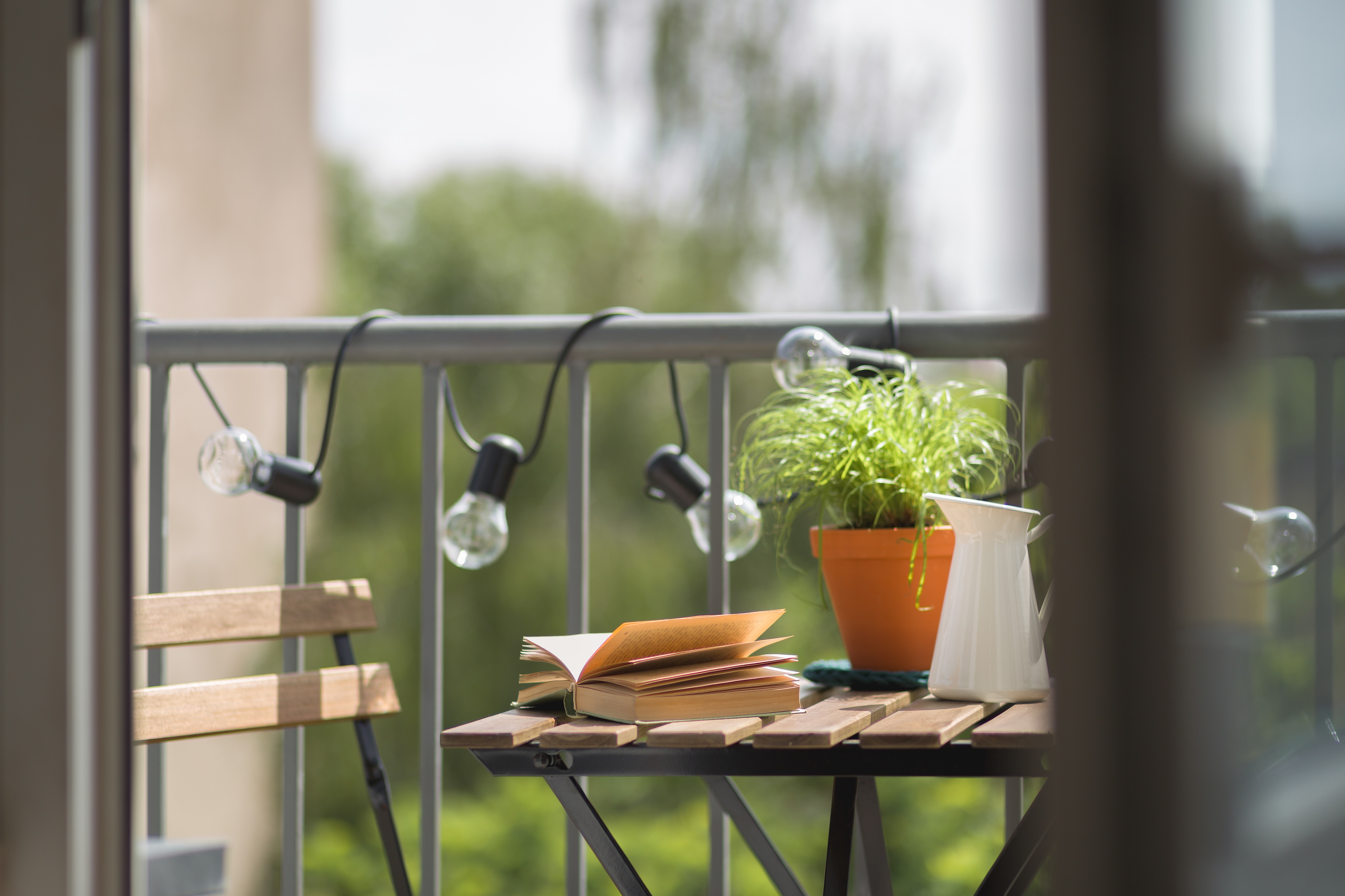 Patio with table stock image