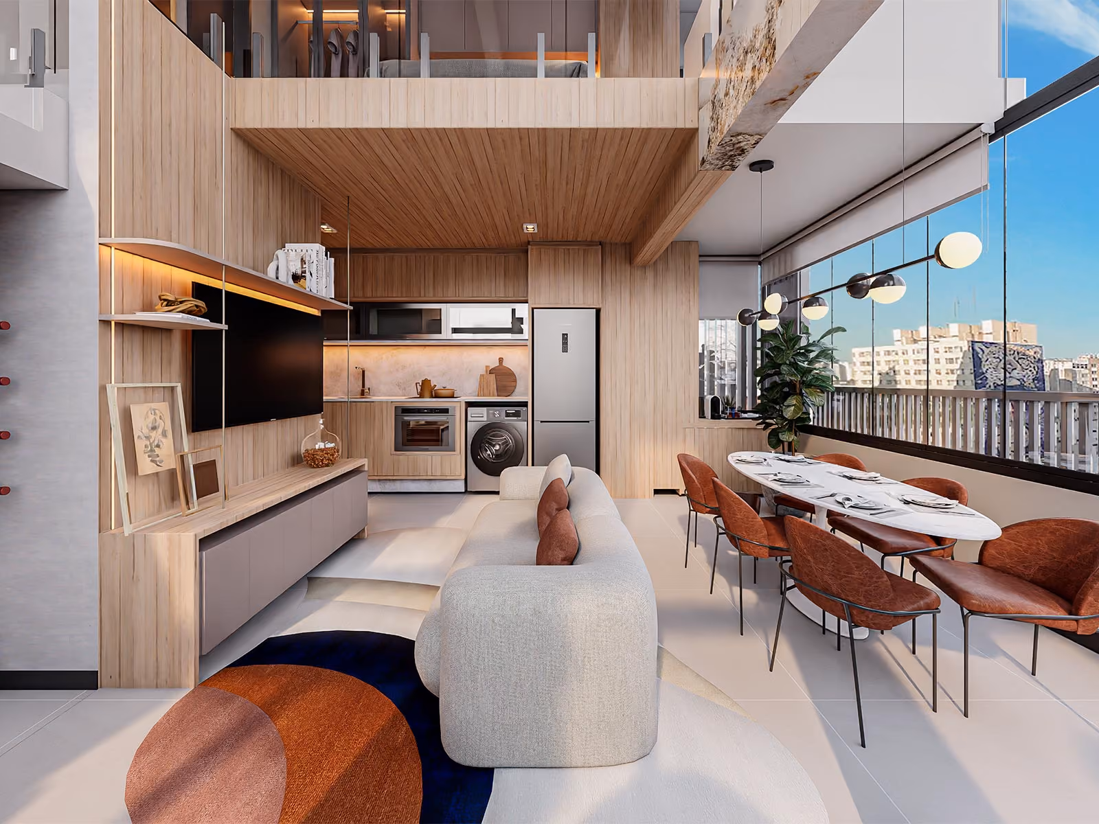 Duplex living room