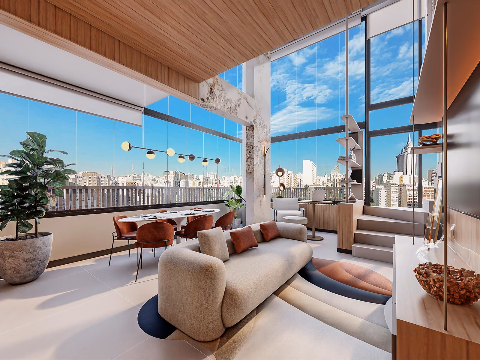 Duplex living room