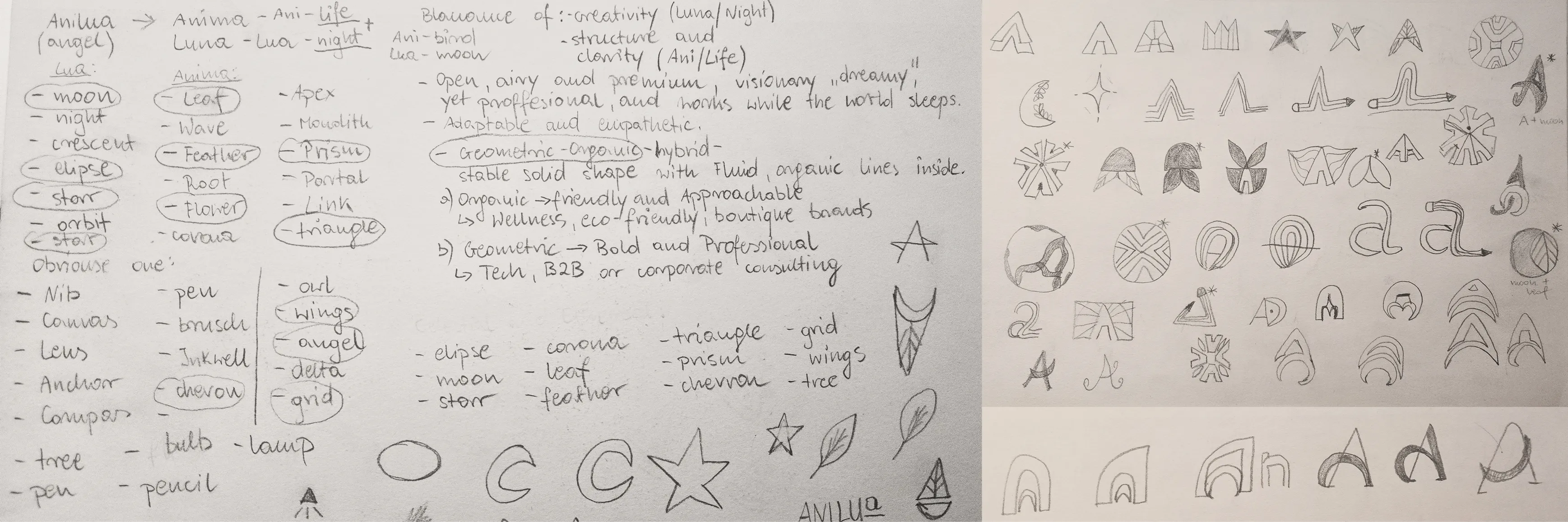 image of an inspiration board for logo design
