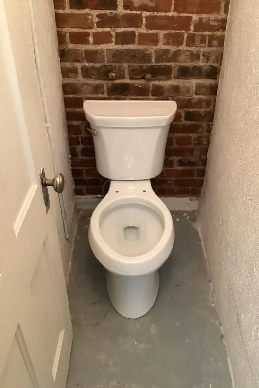 A toilet in a house.