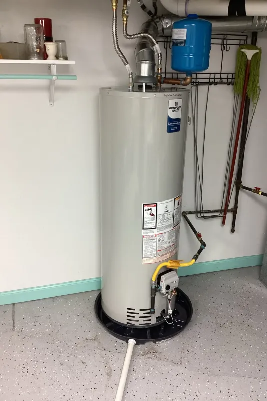 A water heater.
