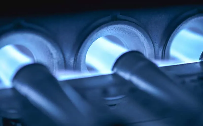 A home furnace's burner blower.