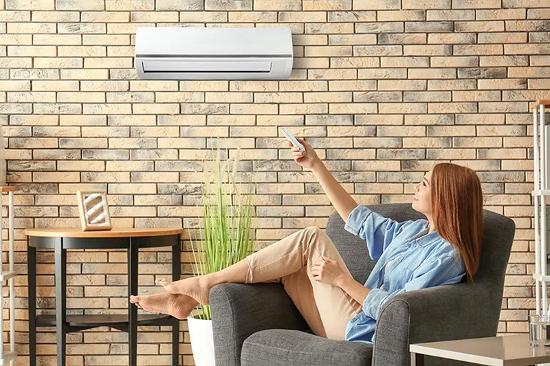 A customer enjoying their ductless minisplit