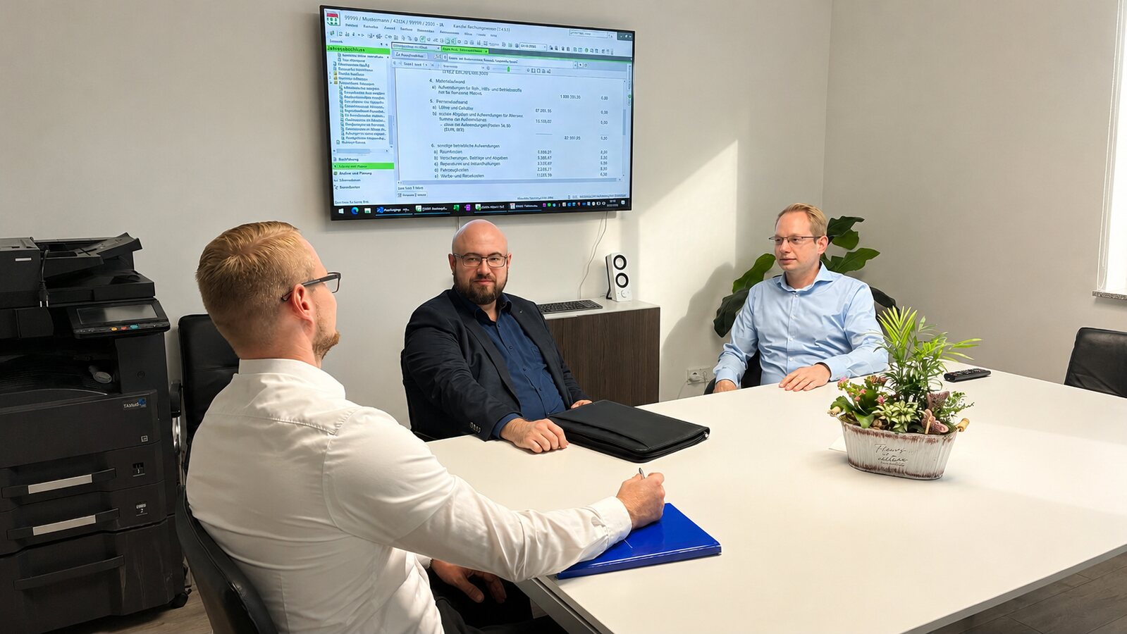 Besprechung im Meetingraum der BuK GmbH Steuerberatungsgesellschaft in Fronhausen