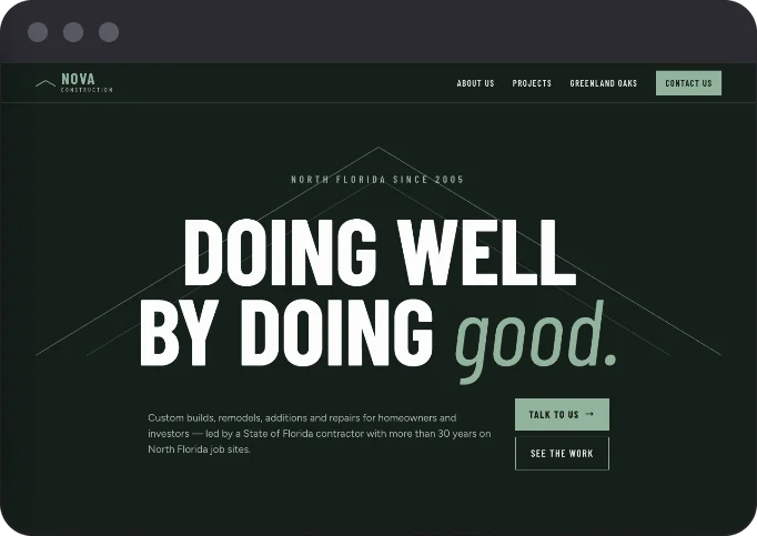Design 3 of the Nova Construction homepage