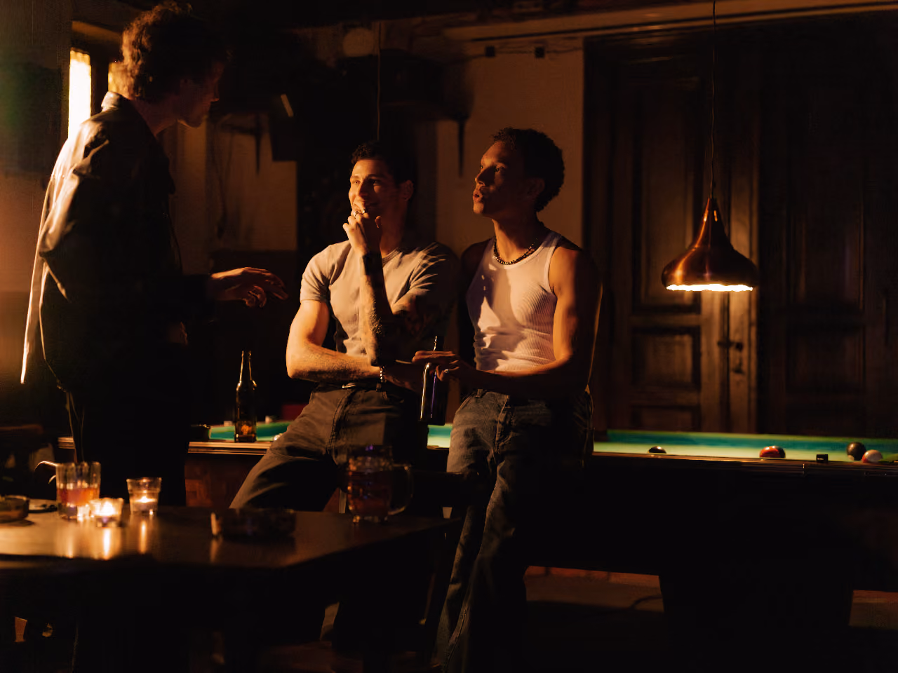 Friends at a bar.