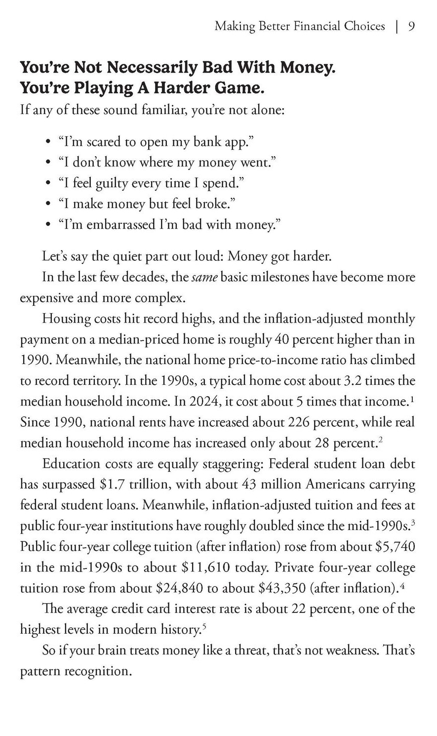 Sample page: You're Not Necessarily Bad With Money, You're Playing a Harder Game