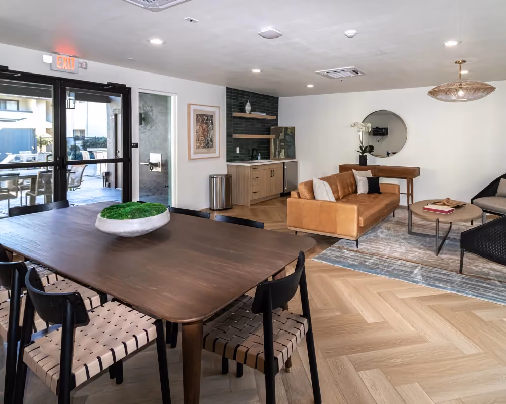 Leasing office with seating area