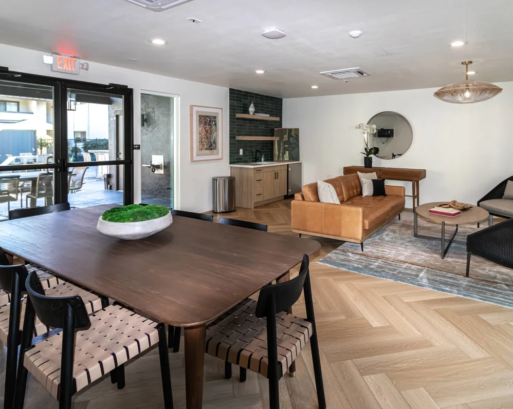 Leasing office with seating area