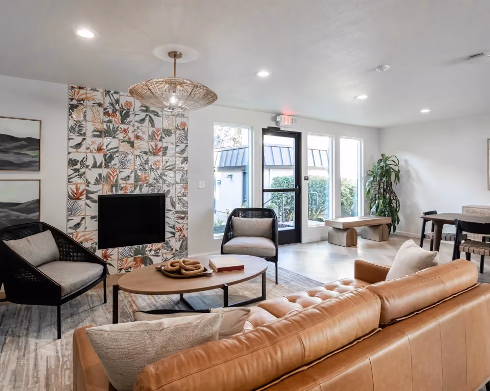 Leasing office with seating area