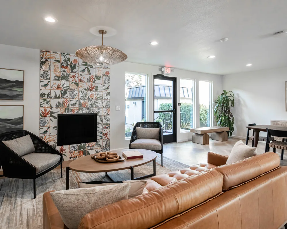 Leasing office with seating area