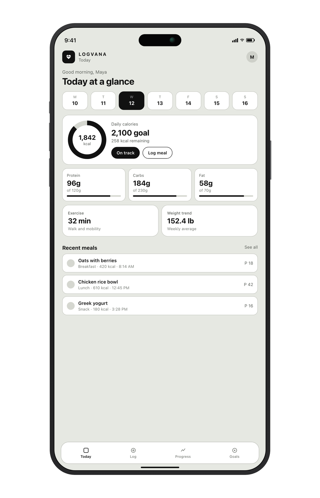 Logvana on iPhone