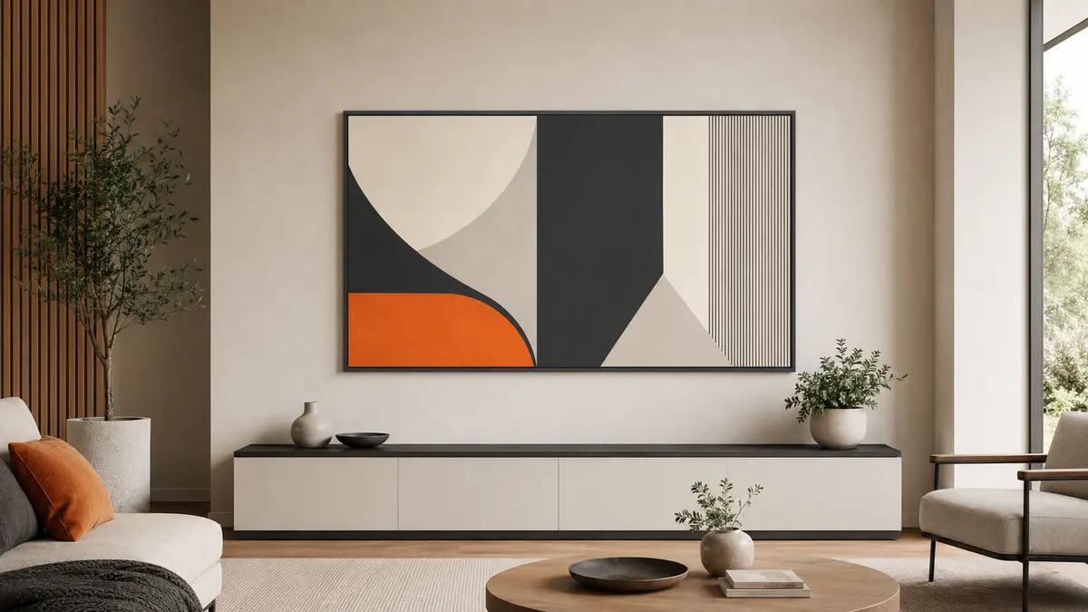 Professional Samsung Frame TV installation with a flush gallery-style finish in a modern DMV home