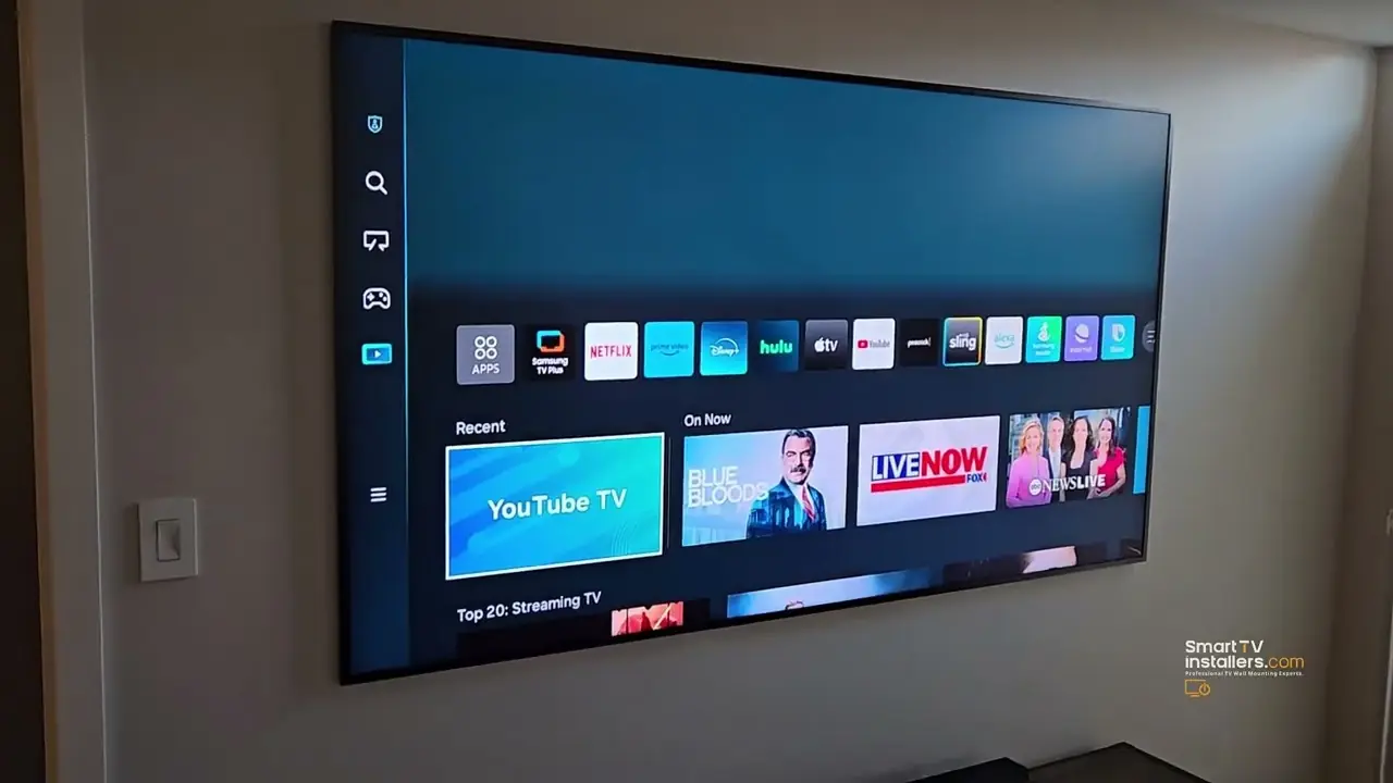 85-inch Samsung Frame TV wall-mounted by Smart TV Installers