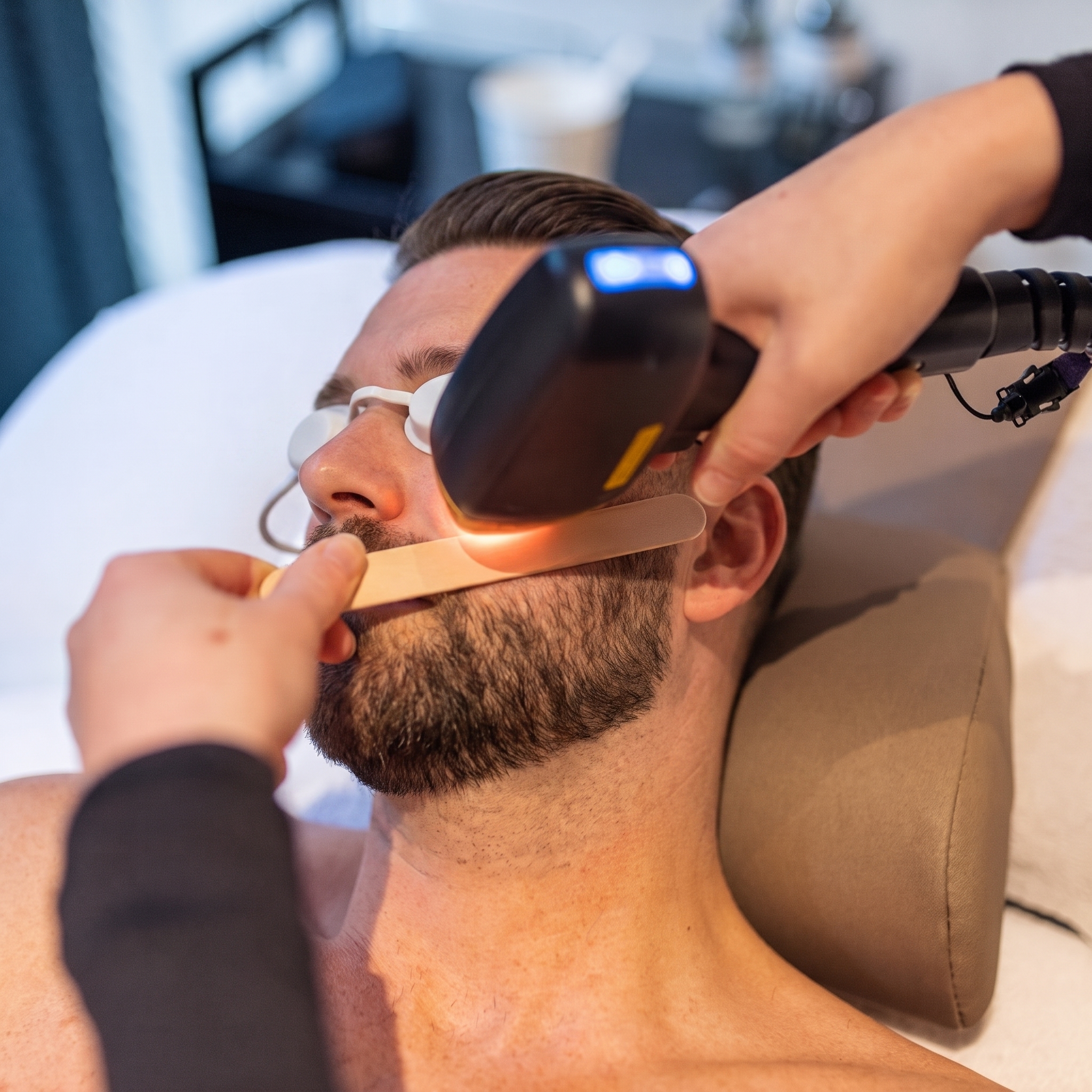 Laser hair removal treatment for legs
