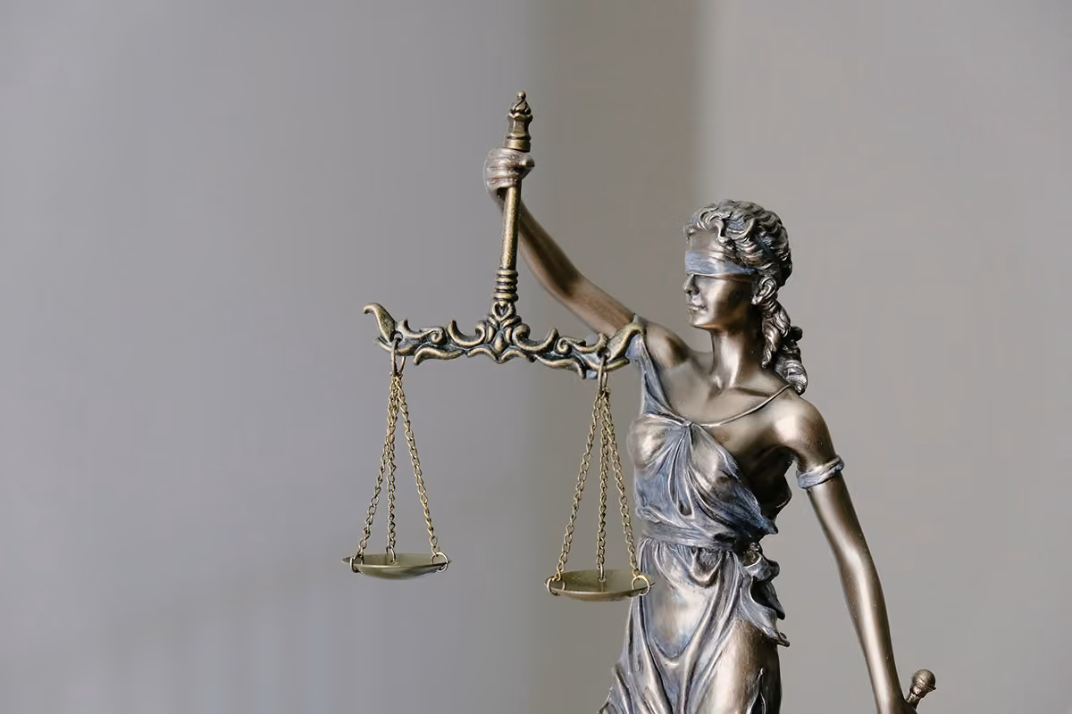A statue of Lady Justice holding the scales