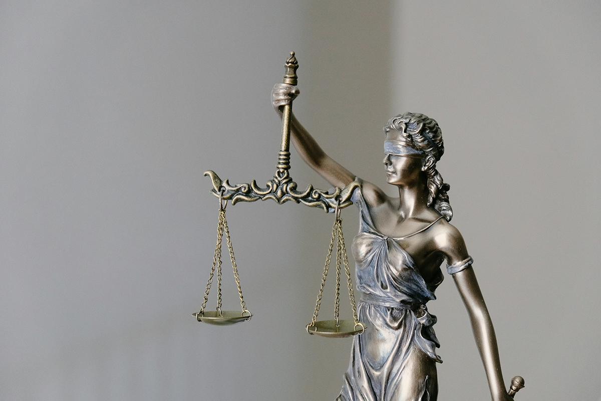 A statue of Lady Justice holding the scales