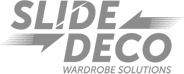 Slide Deco wardrobe solutions logo with stylized text and arrow design.