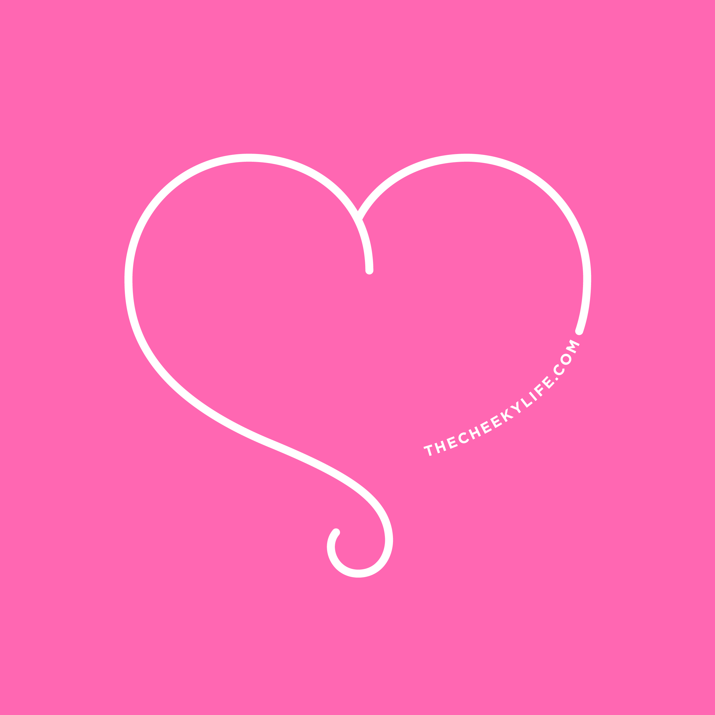 image of the cheeky life heart logo mark with the url at the end