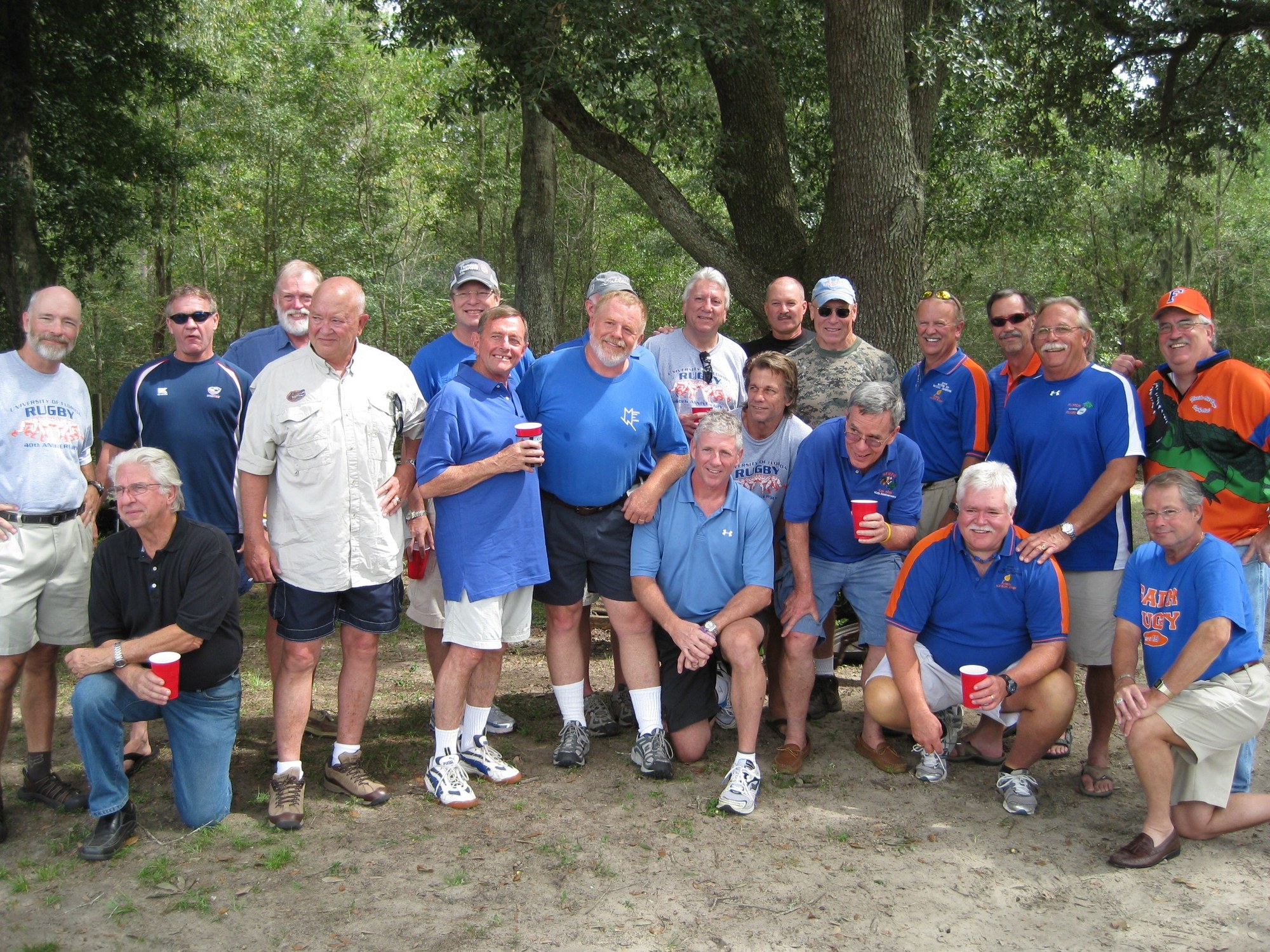 Gator rugby alumni gathered under the oaks at Marvel's farm during the 40th Reunion