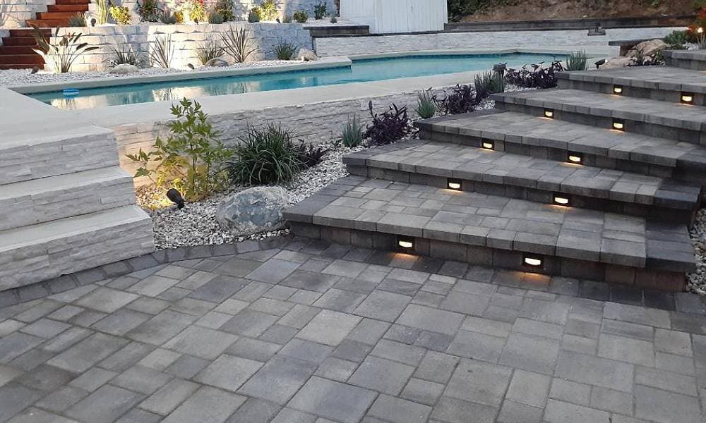 Paver patio and walkway
