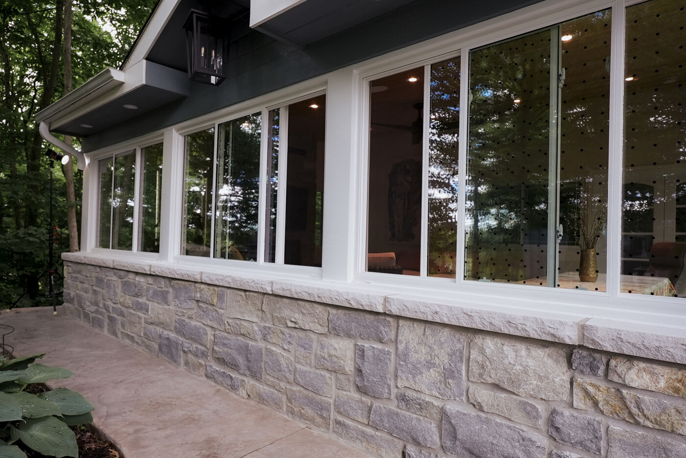 Limestone sunroom addition