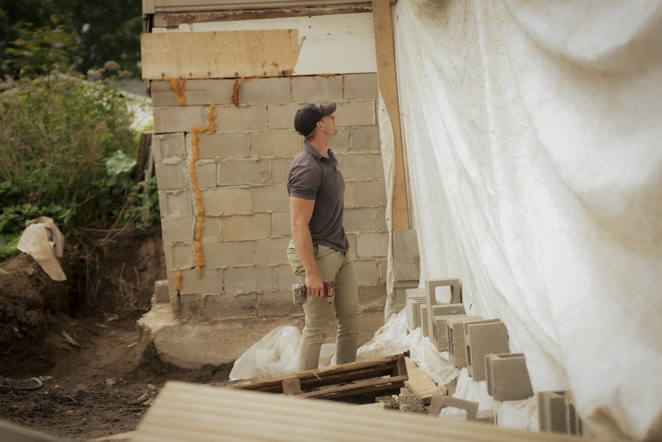 Foundation waterproofing site