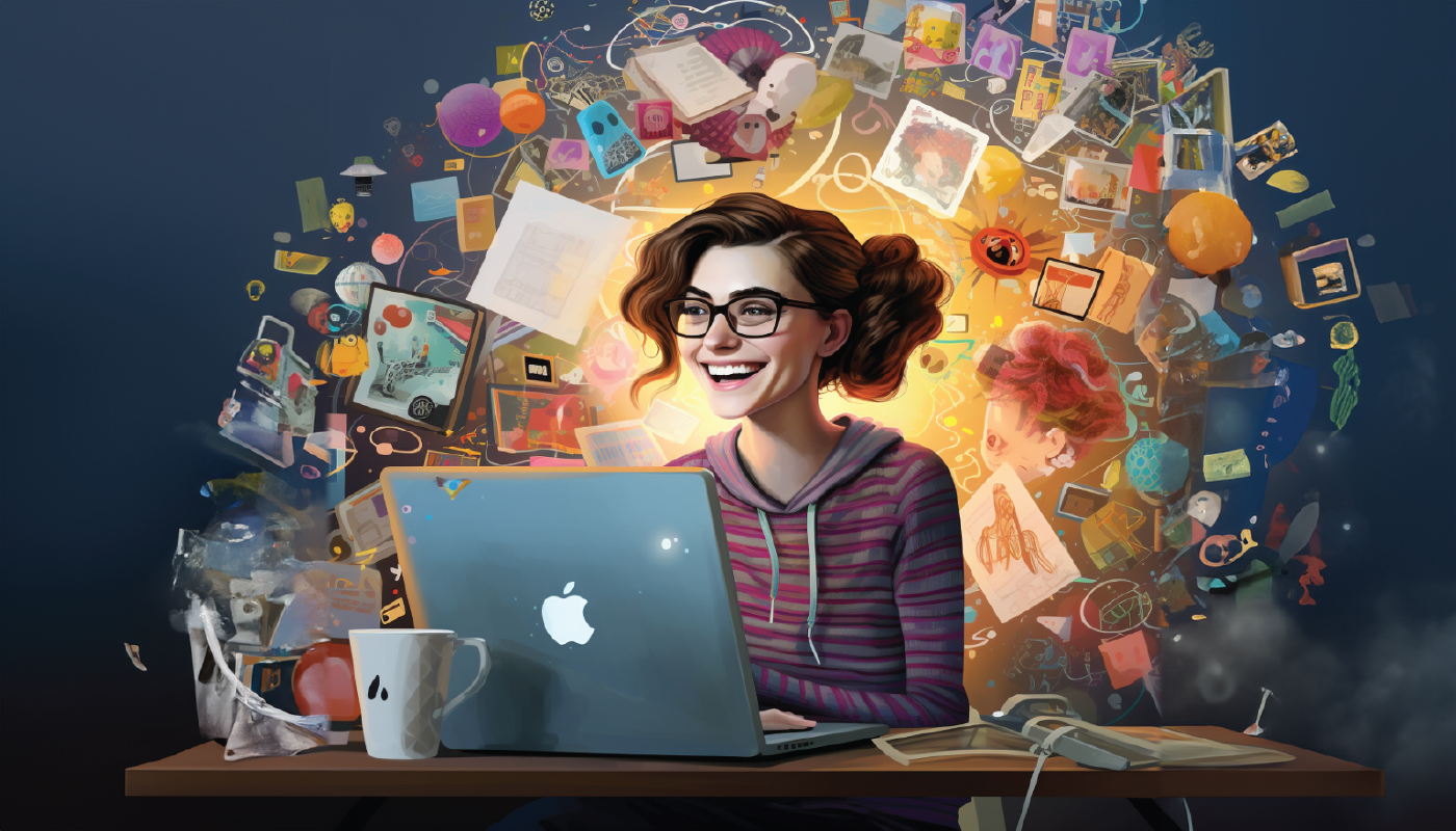 A designer using AI