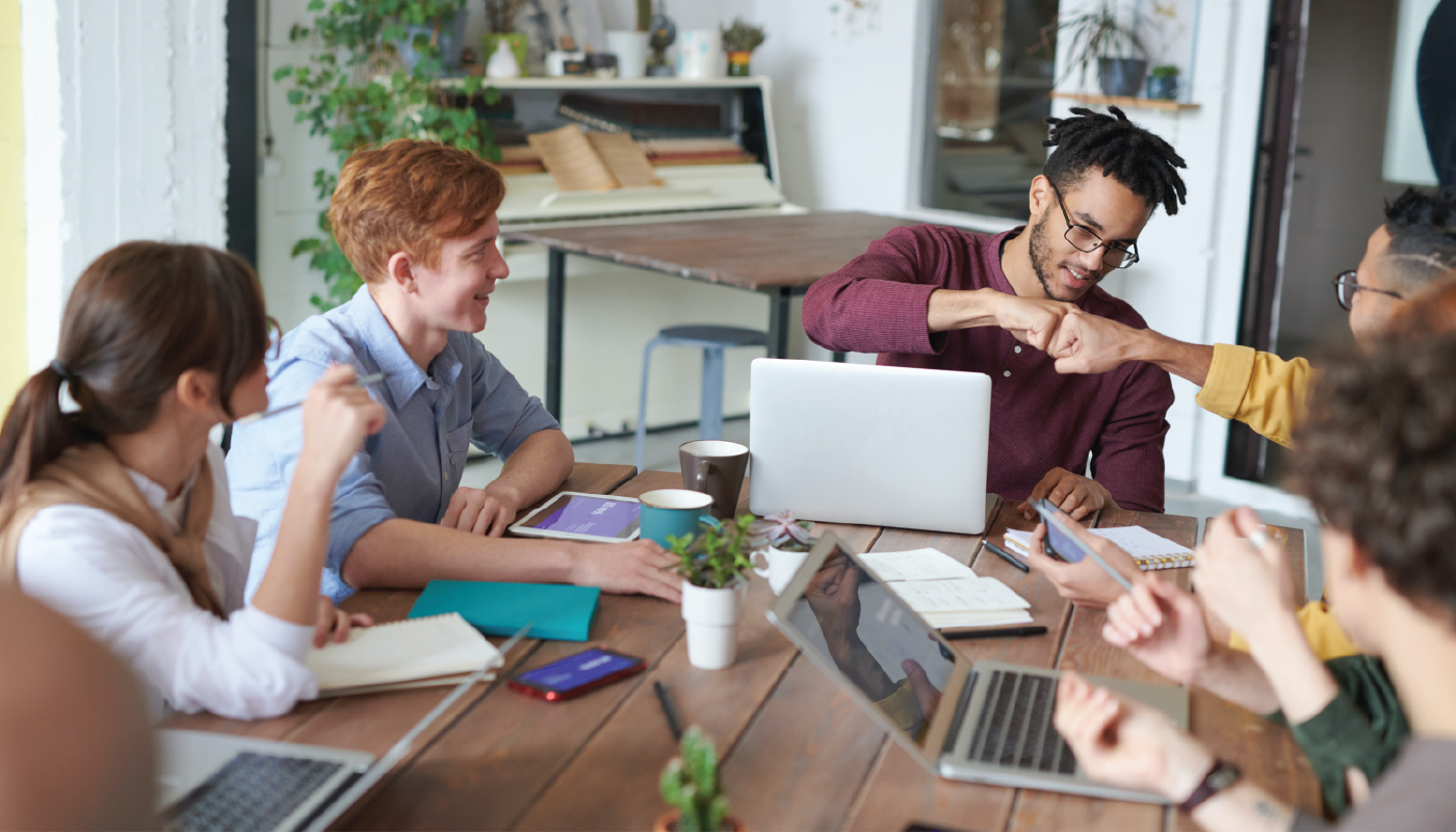 Group of people working at computers